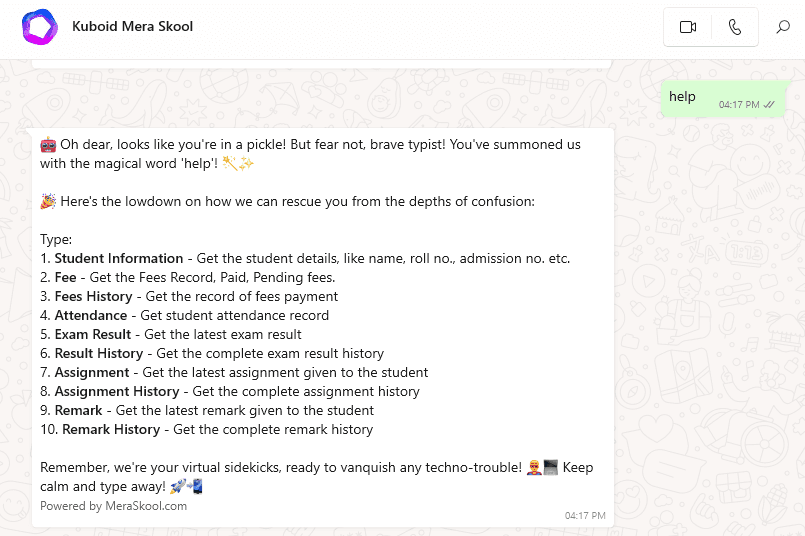 Introducing Mera Skool WhatsApp Bot: Your All-in-One skool Companion Introducing Mera Skool WhatsApp Bot: Your All-in-One skool Companion